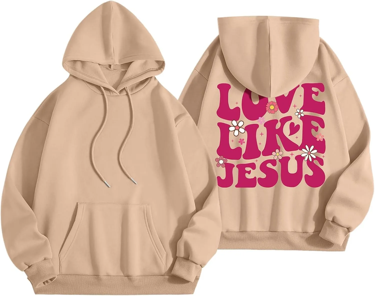 Preppy Hoodies Womens Hoodie Fall Graphic Long Sleeve Drawstring Hooded Pocket Pullover Sweatshirts
