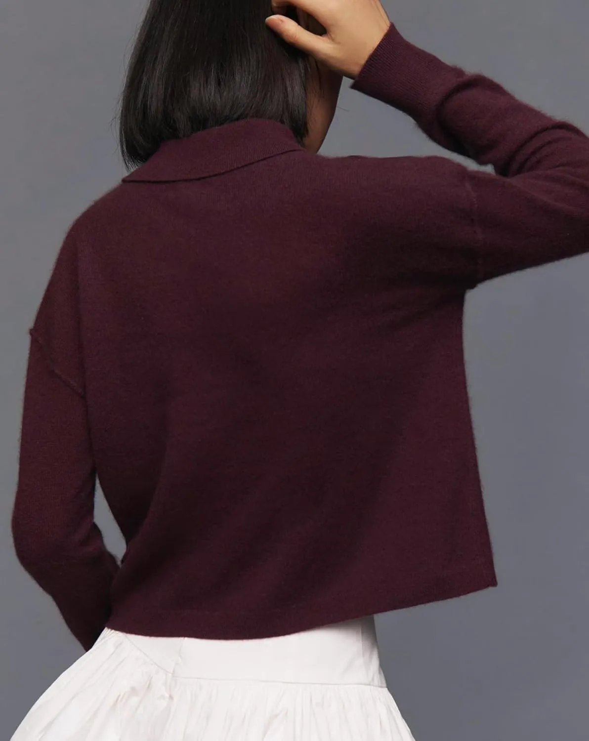 Pullover Sweater for Women Long Sleeve Knit Shirts Tops Button Down V Neck Polo Sweater Shirt