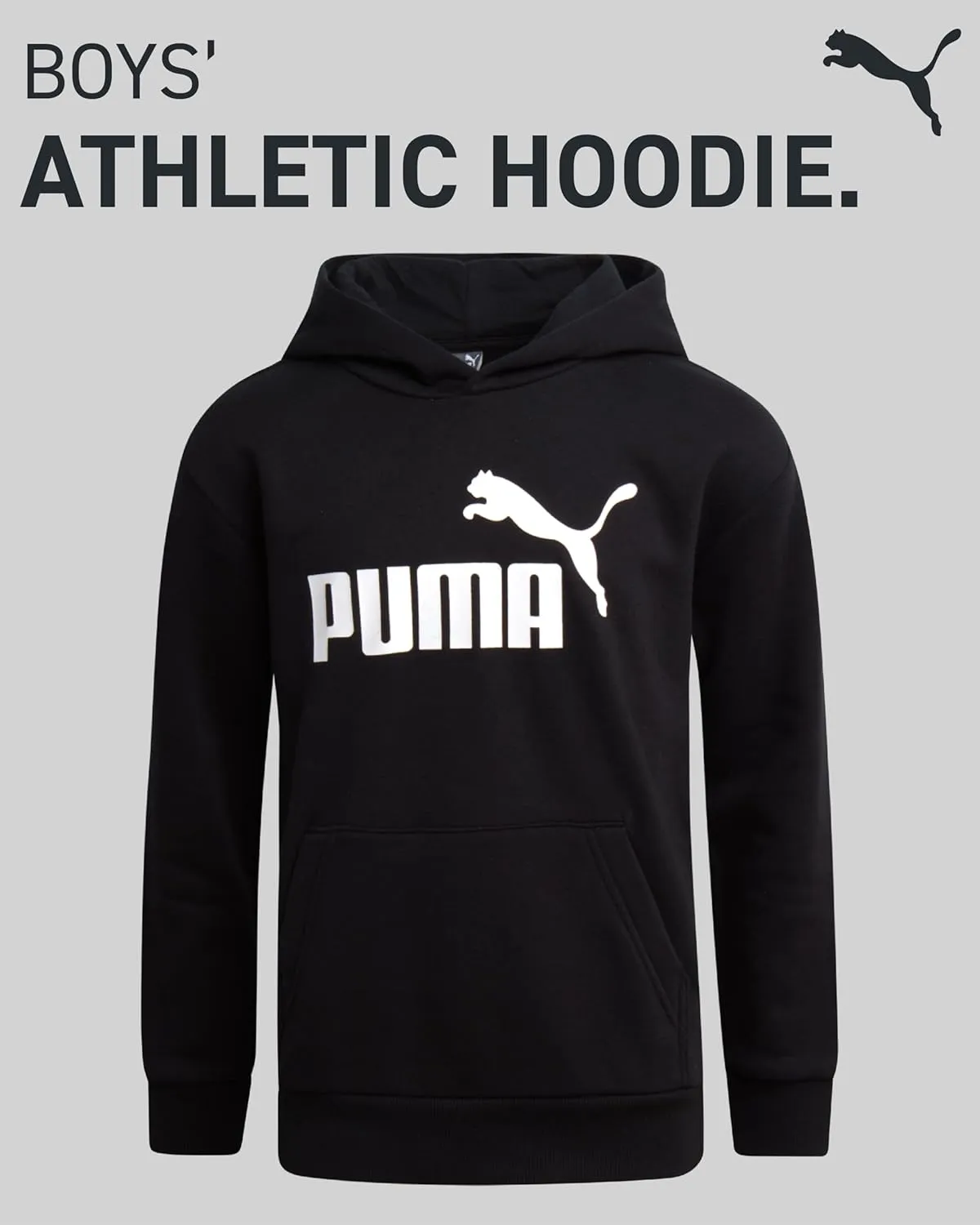 PUMA Boys' Athletic Hoodie - Fleece Pullover Hoodie Sweatshirt with Kangaroo Pockets - Fashion Hoodies for Boys (Sizes: 8-20)