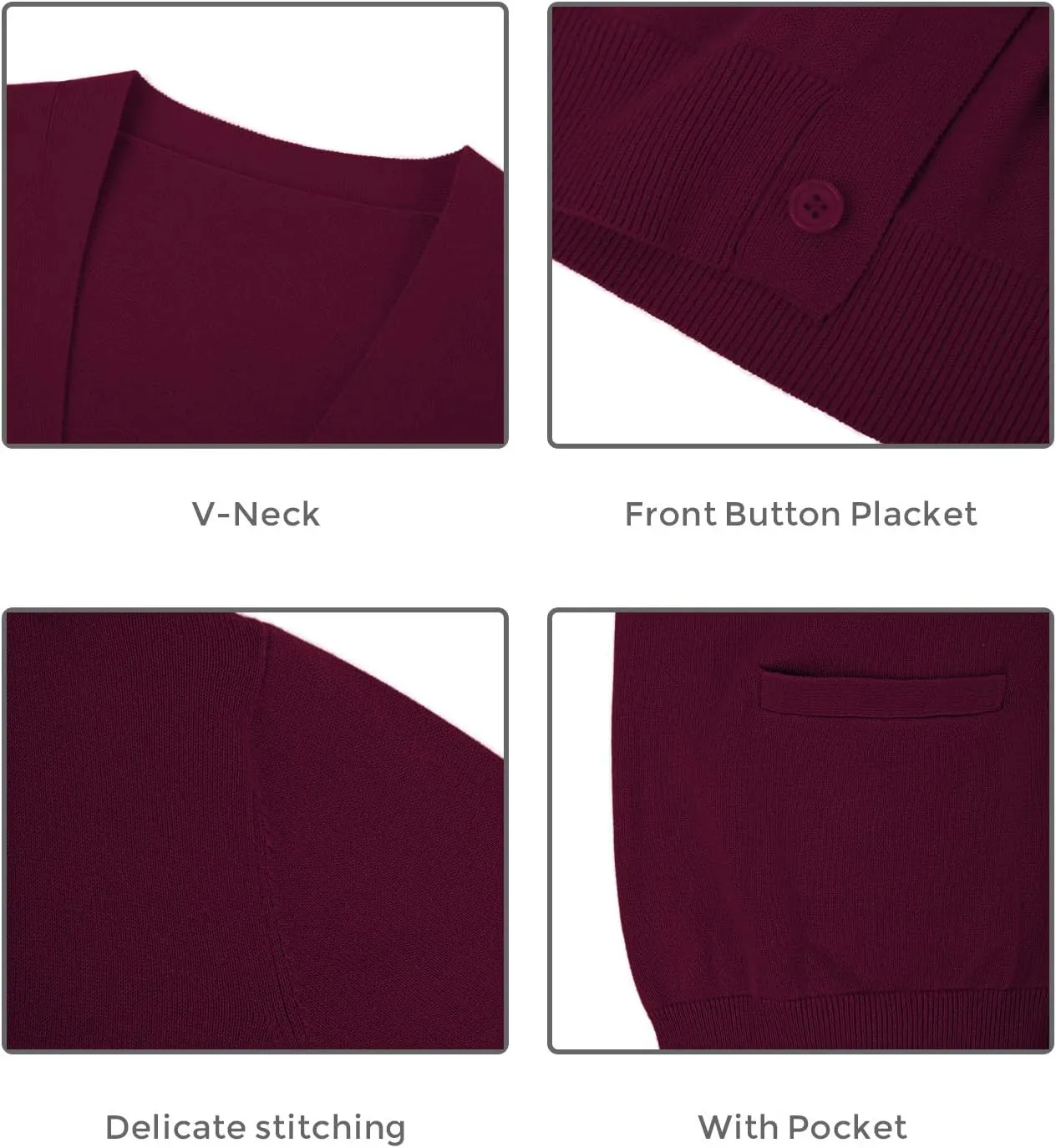 QUALFORT Men's 100% Cotton Cardigan Sweater Casual V-Neck Button Down Knitted Outerwear with Pockets