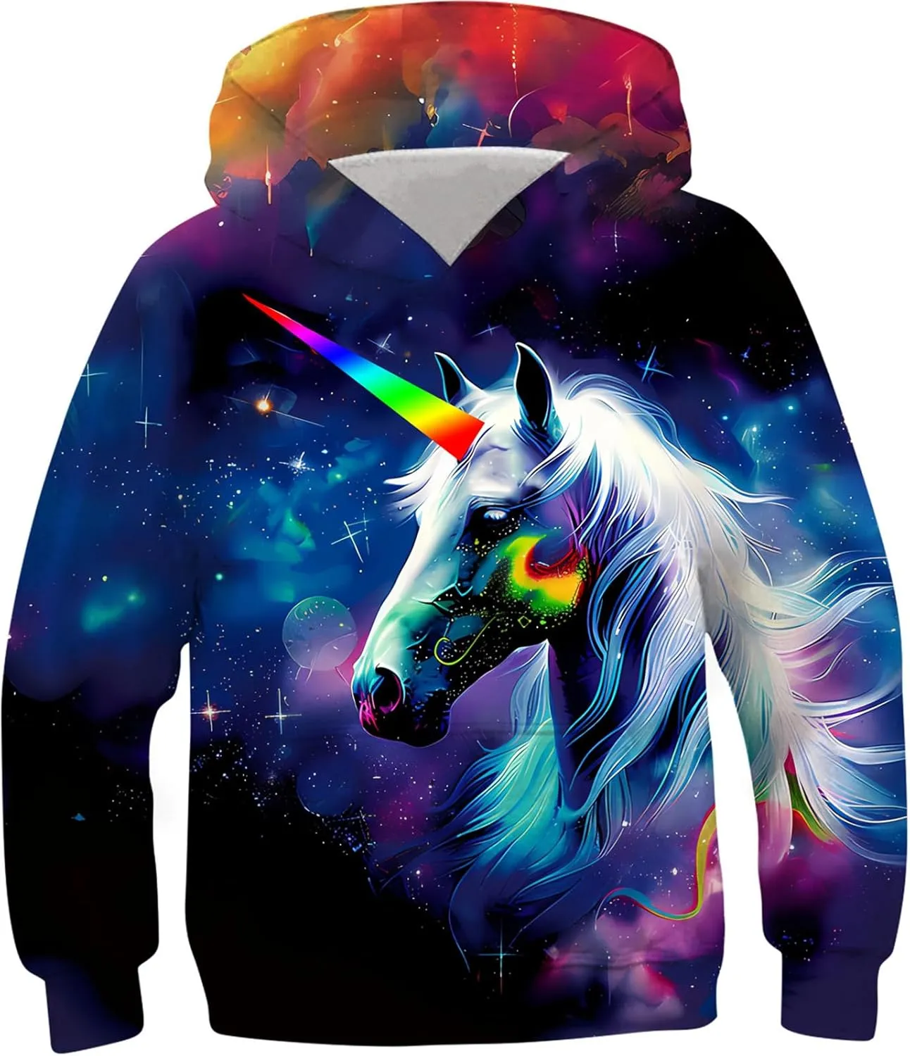 RAISEVERN Kids Hooded Sweatshirt 3D Pullover Hoodie for Girls Boys with Pocket for 6-16 Years