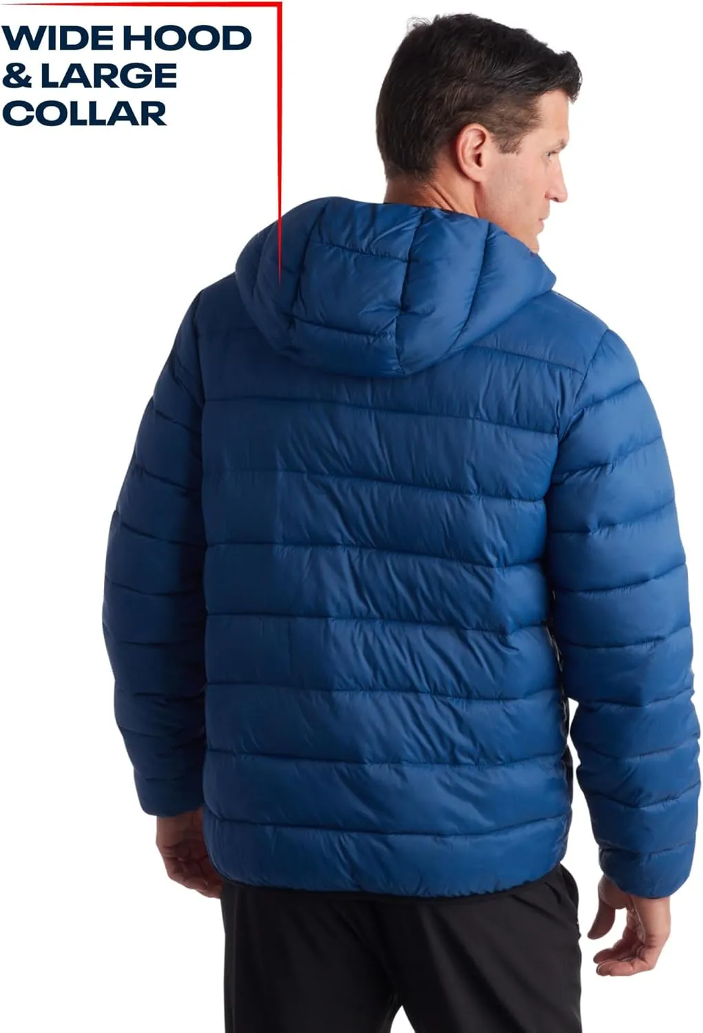 Reebok Men's Jacket  Lightweight Hooded Quilted Puffer Coat  Warm Insulated Winter Jacket for Men (S-4X)