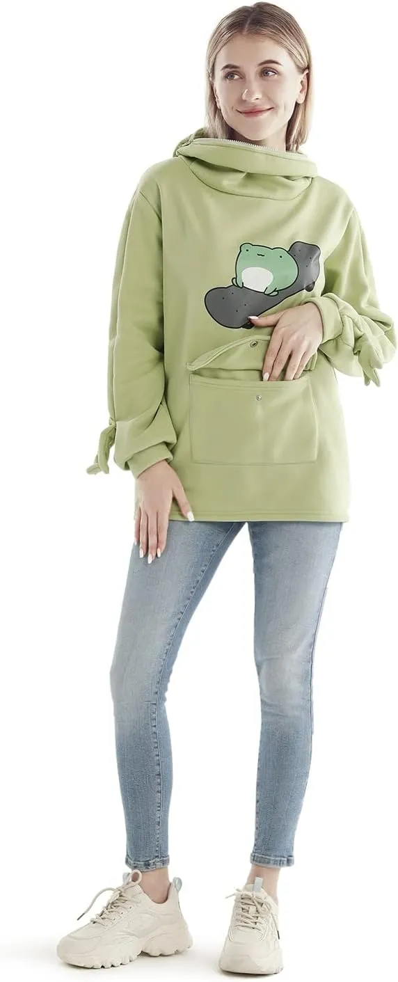 RGOSME Frog Hoodie Teen Girls Cute Oversized Graphic Hoodies Women Sweatshirt Cosplay Costume Pullover Tops
