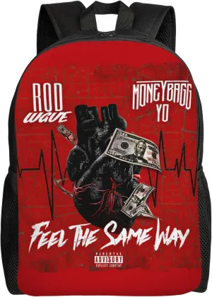 Rod Music Wave Unisex Backpack Single-Sided Printed Backpack Light Casual Laptop Backpack Travel Backpack Suitable For Office Travel Commuting
