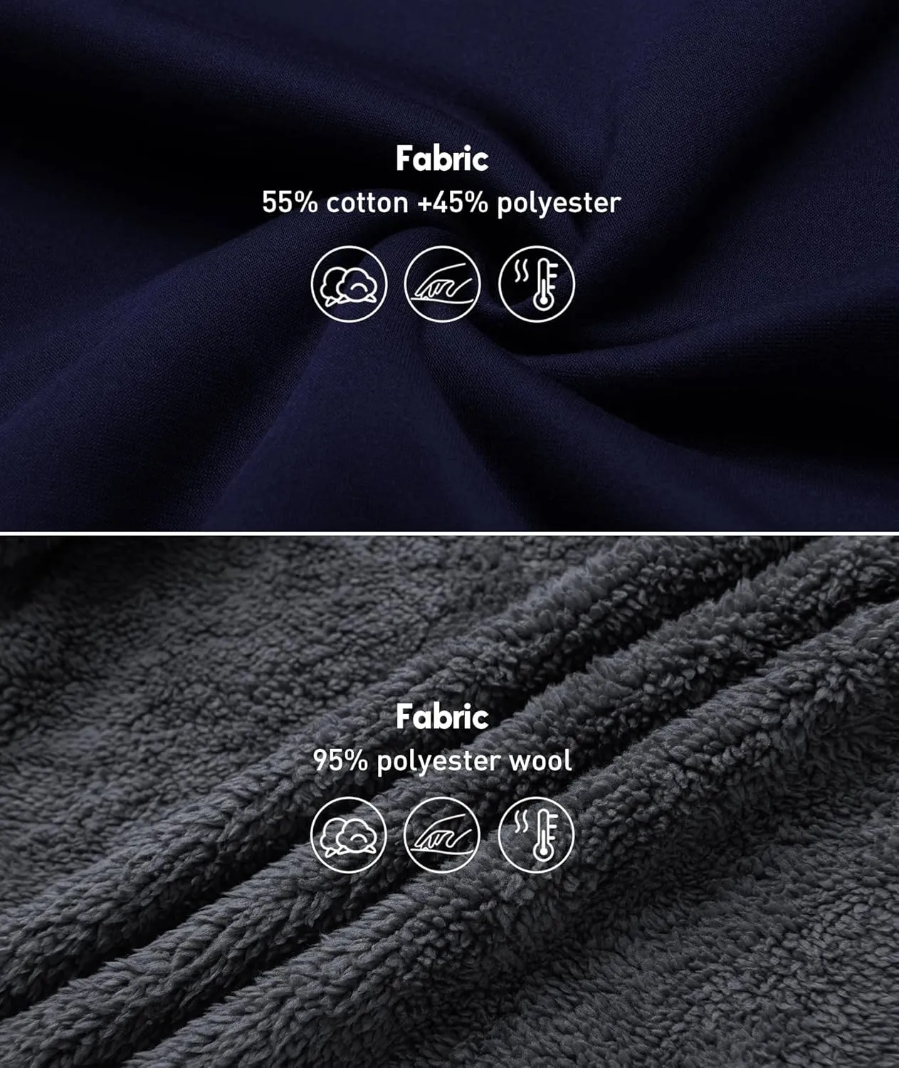SCODI Hoodies for Men Heavyweight Fleece Sweatshirt - Full Zip Up Thick Sherpa Lined Hooded Jacket
