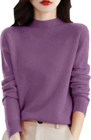 SERYU Cashmere Sweaters for Women Half Turtleneck Long Sleeve Jumper Knitted Pullover Warm Cashmere Sweater Tops