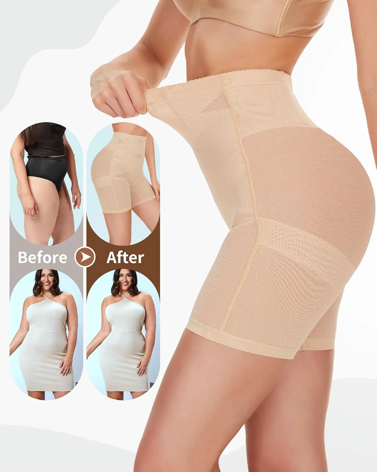 Shapewear Tummy Control Shorts - High Waisted Body Shaper Underwear Thigh Slimmer Panties Waist Trainer Girdle Panty