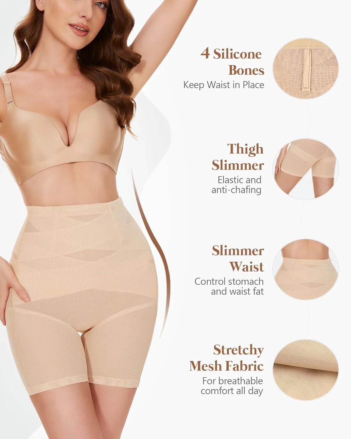 Shapewear Tummy Control Shorts - High Waisted Body Shaper Underwear Thigh Slimmer Panties Waist Trainer Girdle Panty