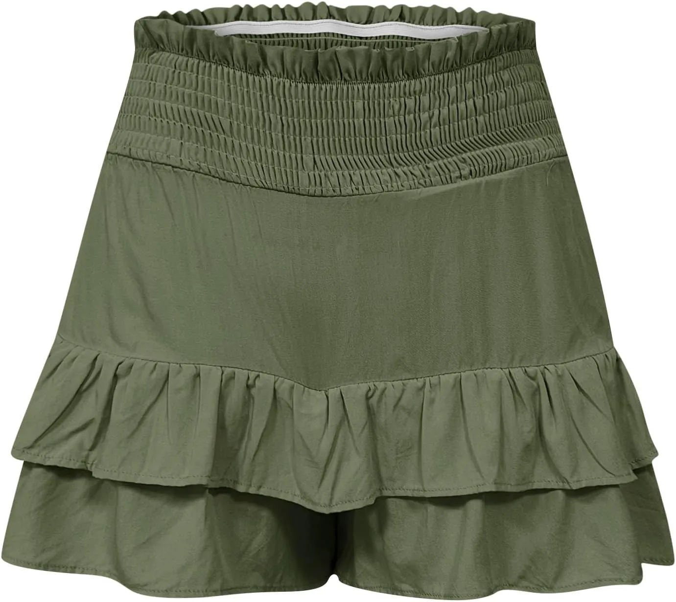 Shorts for Women Trendy Summer High Waisted Ruffle Tiered Skirt Skorts Dressy Casual Cute Flowy Beach Vacation Shorts