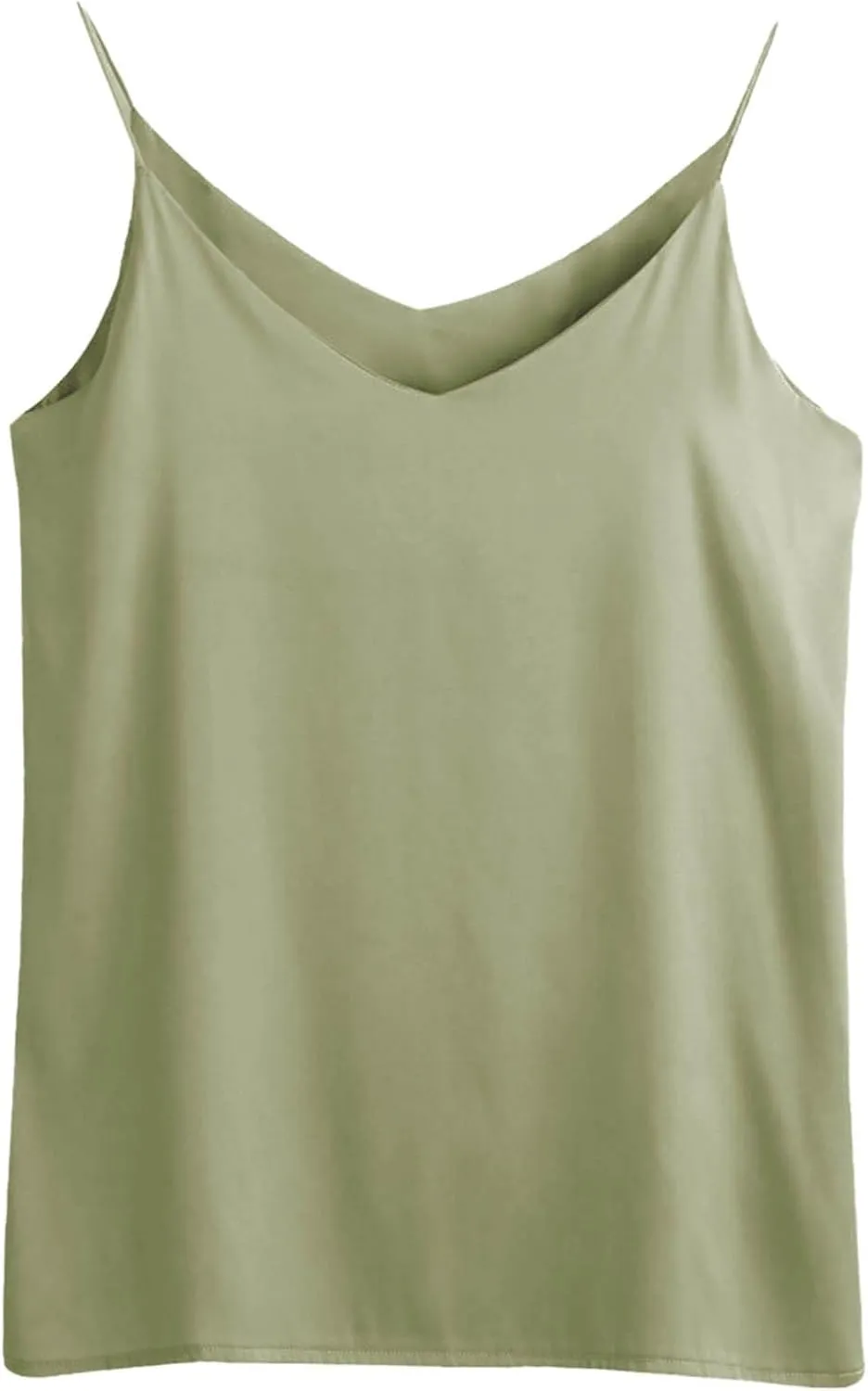 Silk Satin Tank Tops for Women V Neck Camisole Sleeveless Cami Tops Spaghetti Strap Dressy Casual Blouses Basic Tee