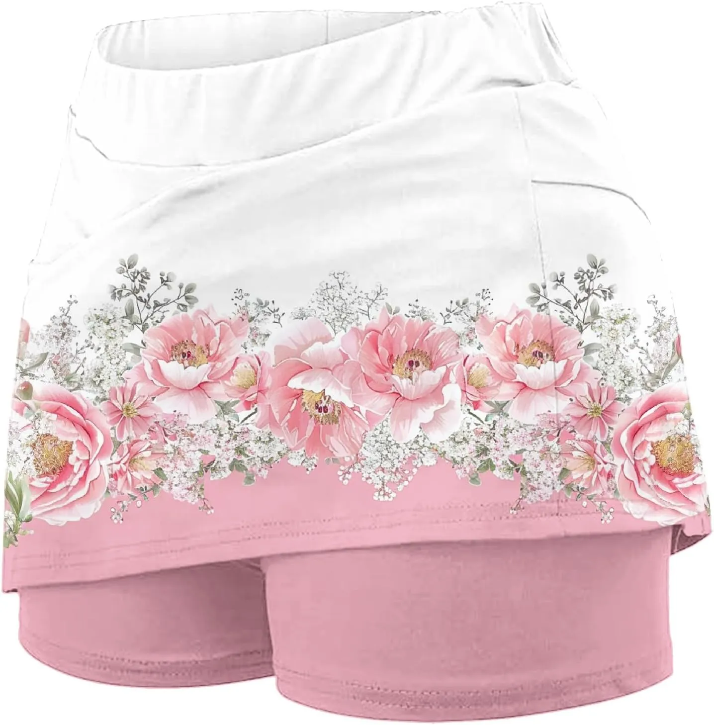 Skorts for Women Tummy Control High Waist Athletic Tennis Golf Skirts Comfy Lightweight Workout Running Biker Shorts