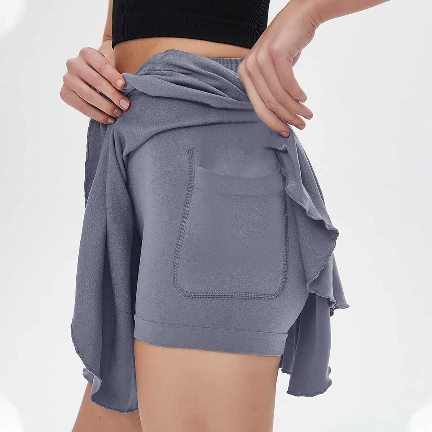 Skorts Skirts for Women High Waisted Flowy Mini Tennis Golf Skirts Athletic Workout Skort with Pockets 2025 Summer