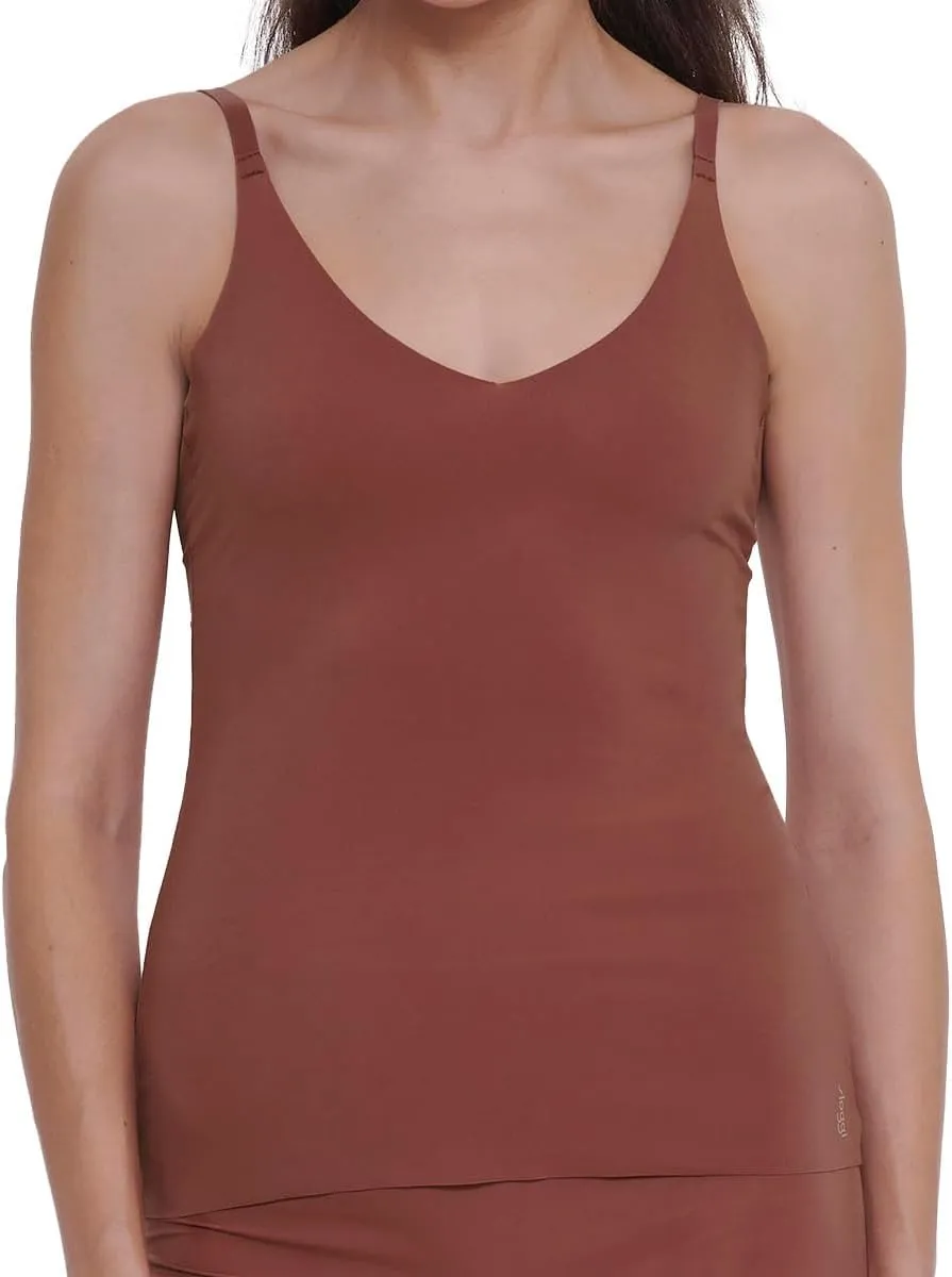Sloggi Zero Feel Spaghetti Top Spaghetti Strap Camisole Seamless Lingerie Burnt Henna