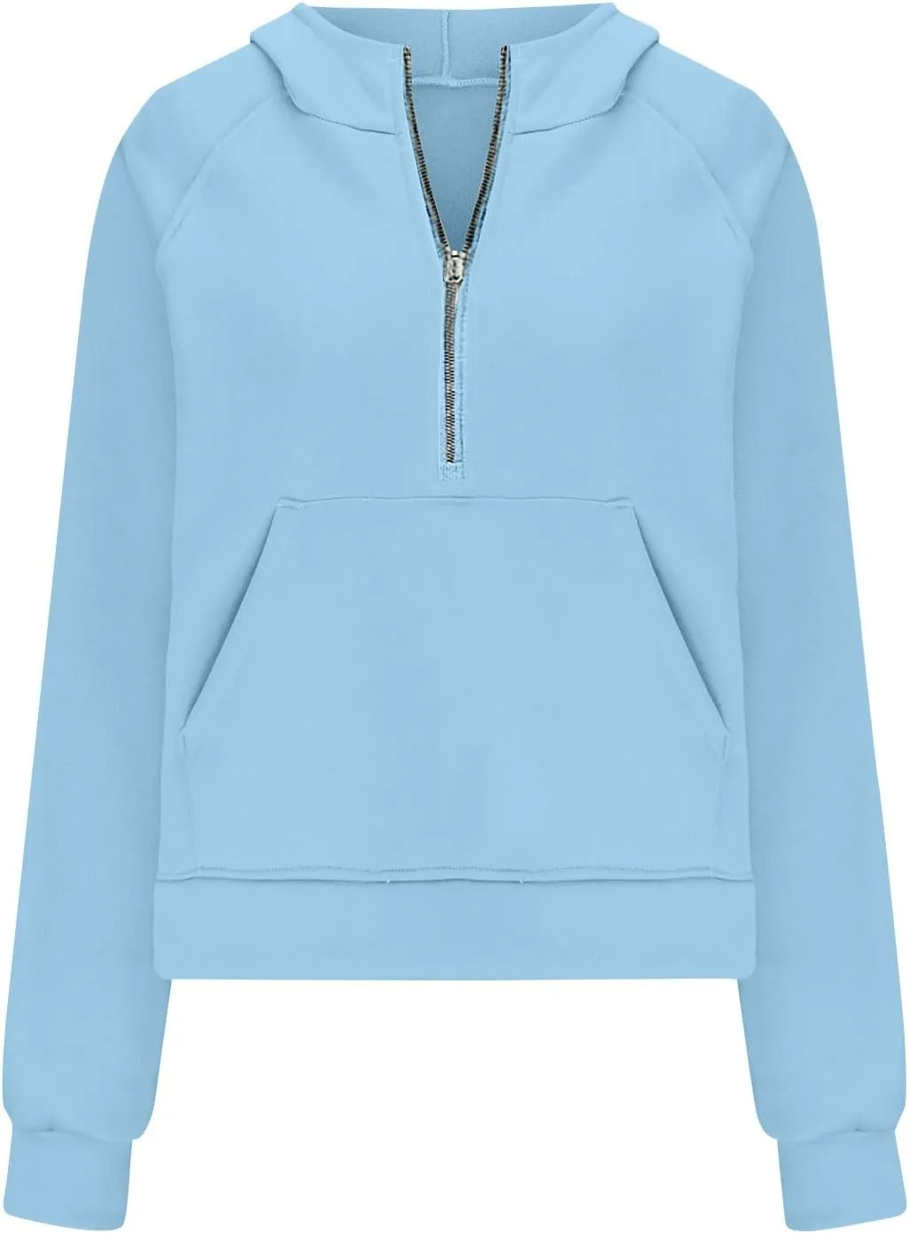 SMIDOW Scuba Dupes Sweatshirt For Women Fashion 2023 Half Zip Up Hoodies Casual Loose Cropped 1/4 Zip Pullover Tops