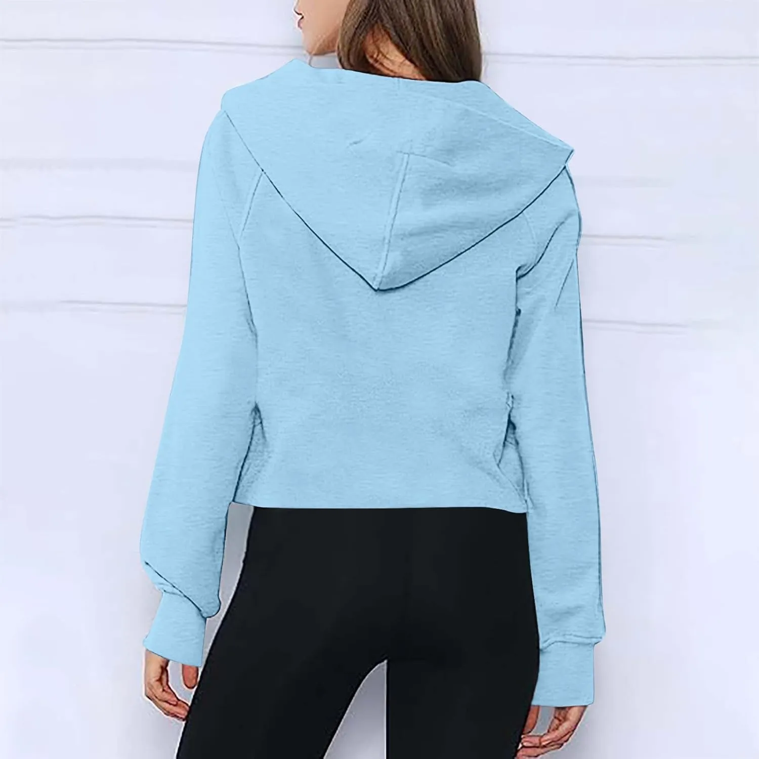 SMIDOW Scuba Dupes Sweatshirt For Women Fashion 2023 Half Zip Up Hoodies Casual Loose Cropped 1/4 Zip Pullover Tops