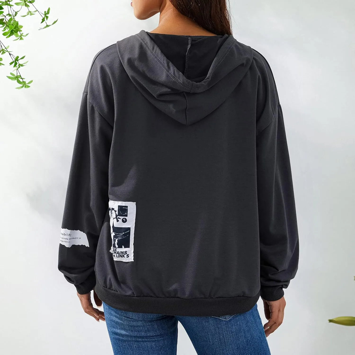 SOLILOQUY Women Zip Up Hoodie Y2k Vintage Graphic Oversized Hooded Sweatshirt Jacket Pullover Coats Harajuku Streetwear