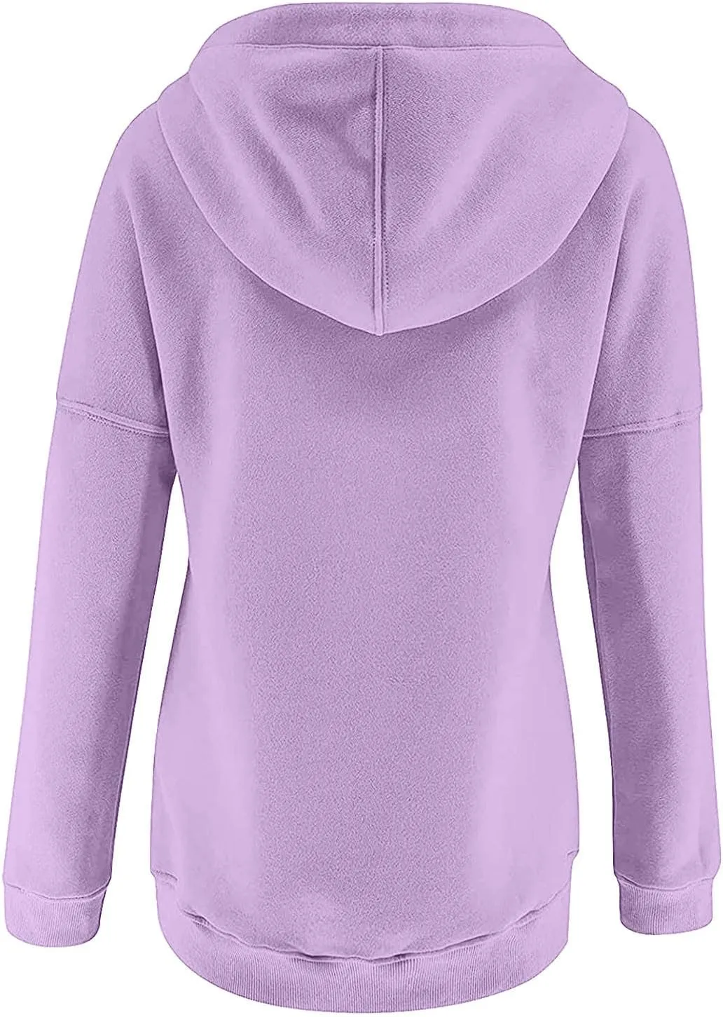 Stessotudo Womens Hoodies Casual Long Sleeve Solid Sweatshirts Buttons Drawstring Athletic Pullover Hooded Tops with Pocket