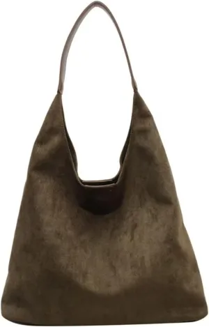Suede Hobo Bags for Women - Retro Slouchy Office Shoulder Top-handle Tote Handbags