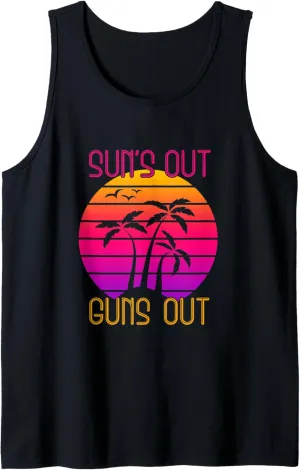 Suns Out Guns Out Palm Beach 1980s Fashion 80s Vintage Retro Tank Top
