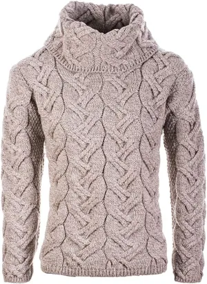 Supersoft Irish Merino Wool Chunky Cable Knit Cowl Sweater for Women Made in Ireland