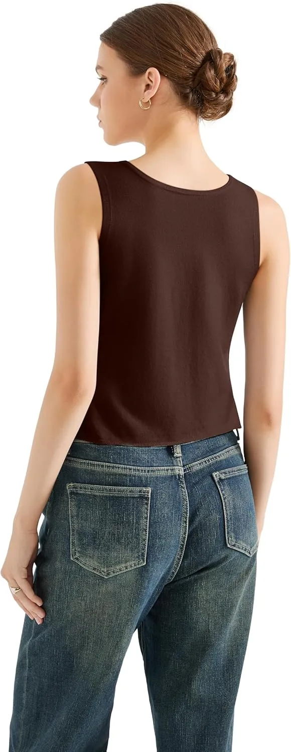 SUUKSESS Women Sexy Tie Front Top Summer Trendy Tops Vest Y2K Tank Tops