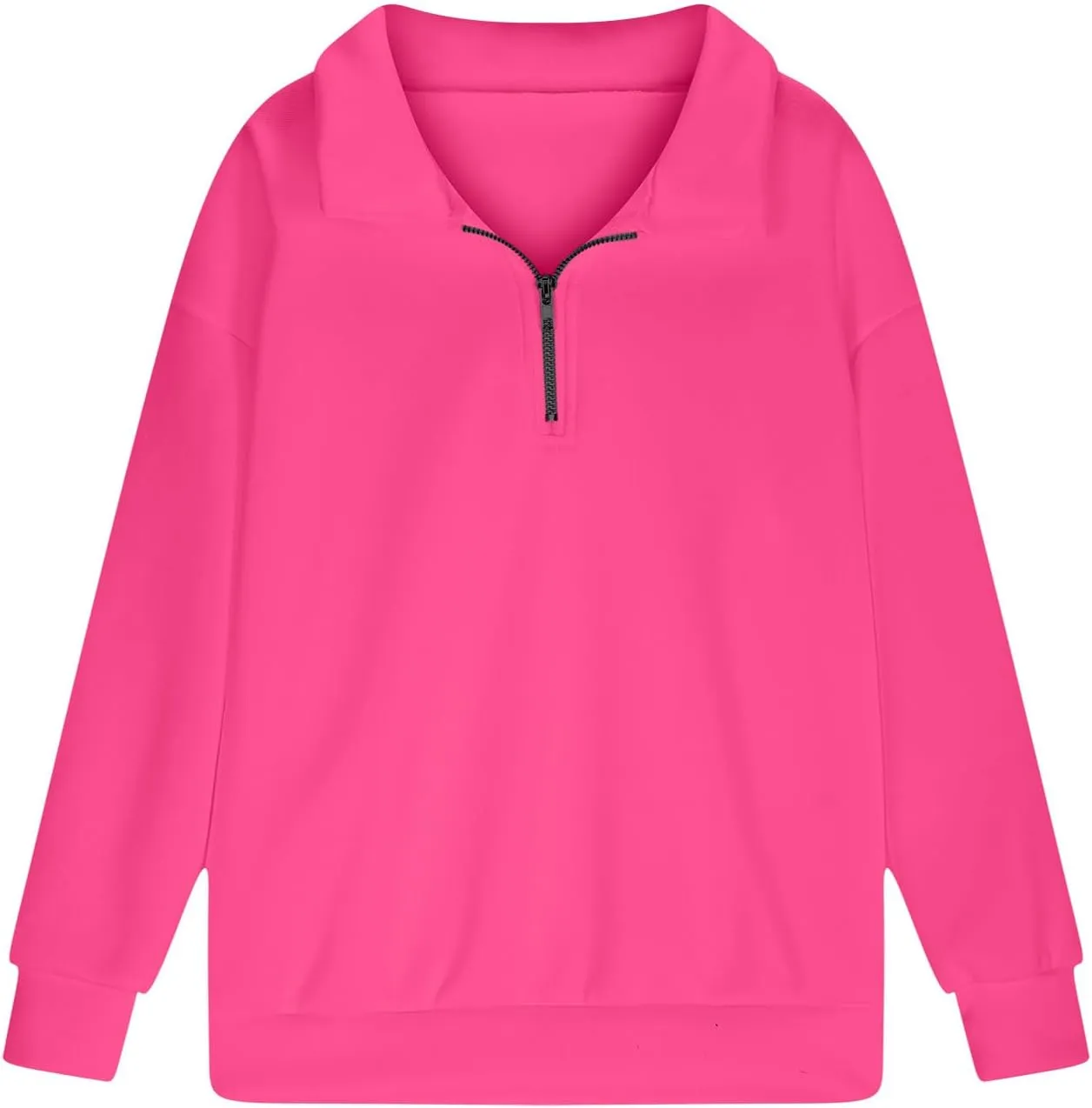 Sweatshirts for Girls Quarter Zip Pullover Long Sleeve Fleece Lined Tops Oversized Crewneck Sweatshirt Preppy Clothes