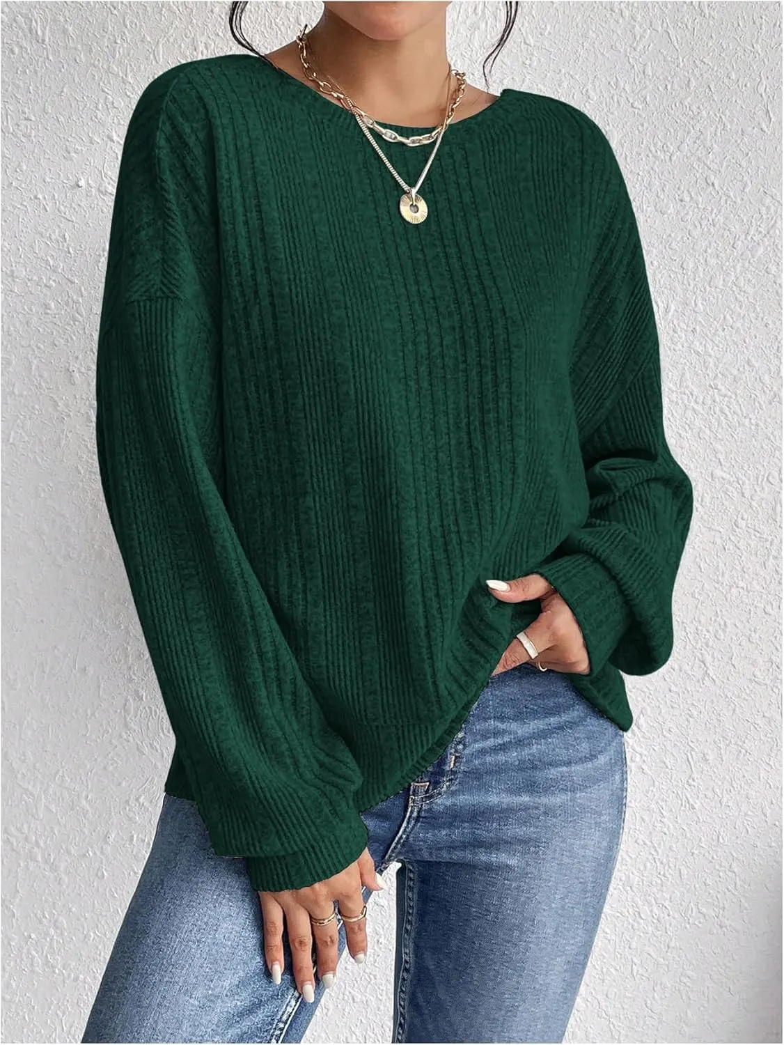 SweatyRocks Women's Criss Cross Round Neck Pullover Sweaters Long Sleeve Loose Cut Out Back Knit Tee Tops Backless Shirts