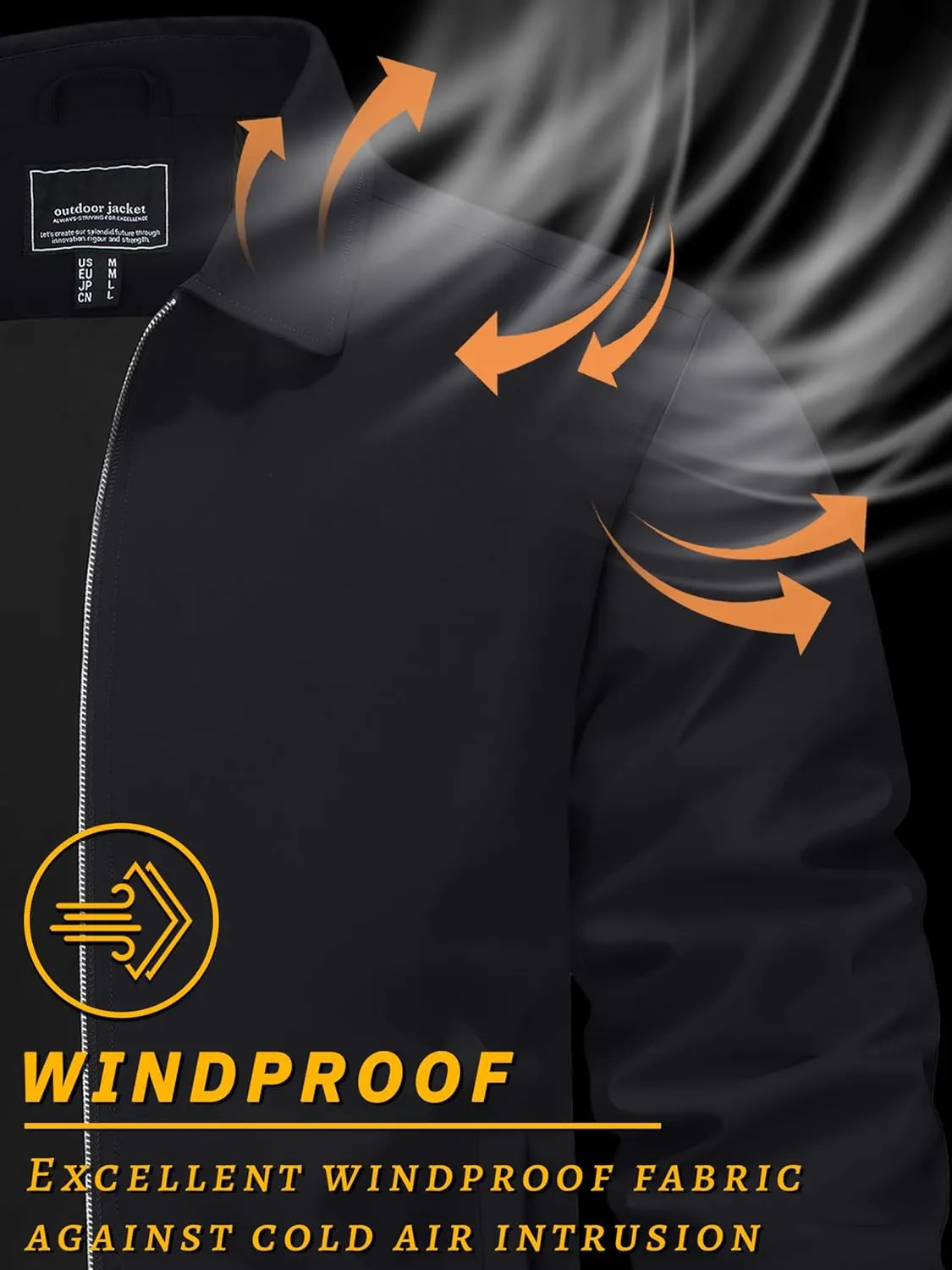 TACVASEN Mens Lightweight Windbreaker Full Zip Up Laydown Collar Jackets Light Casual Coat with Zip Pockets