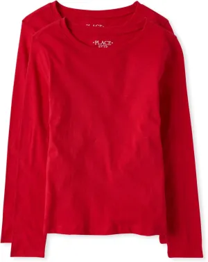 The Children's Place girls Long Sleeve Basic Layering T shirt 2 Pack