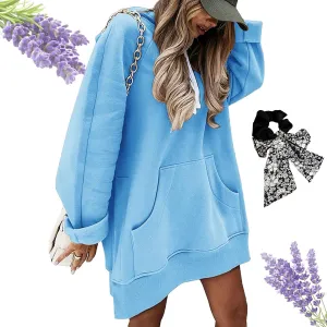 The Warmy Oversized Hoodie Dress, Hoodie Dress For Women With Pockets, Plus Size Sweatshirt for Women Split Hem