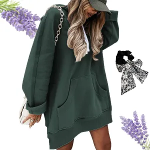 The Warmy Oversized Hoodie Dress, Hoodie Dress For Women With Pockets, Plus Size Sweatshirt for Women Split Hem