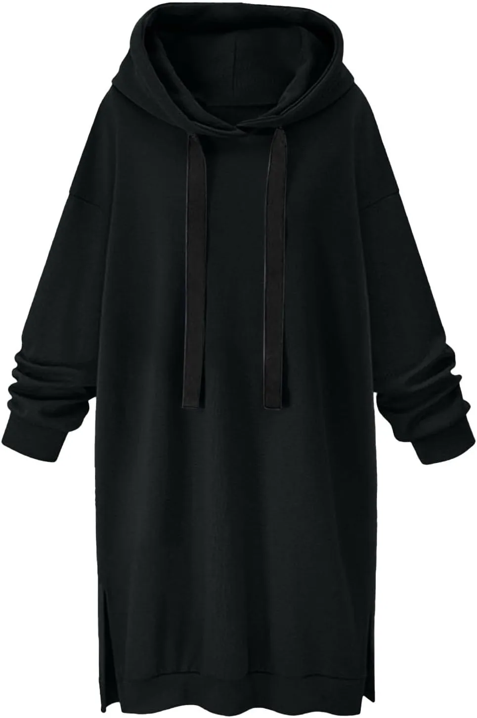 The Warmy Oversized Hoodie,Casual Oversized Hoodie Dress For Women Pullover Long Sweatshirt Split Hem With Pockets