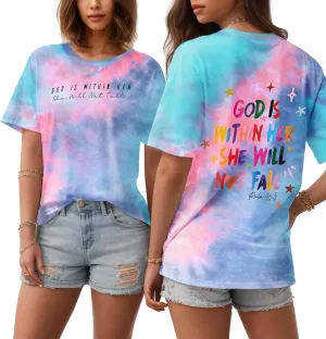 Tie Dye Shirt Women - Novelty Tie Dye T Shirt Short Sleeve Round Neck Casual Trendy Graphic Tee for Girls