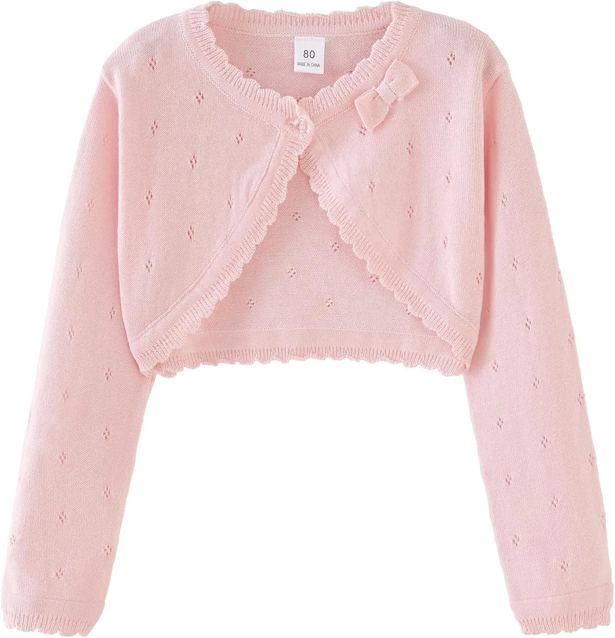 Toddler Girls Knit Cardigan Sweater Kids Bowknot Long Sleeve Dress Cover Up Size 12M-6T