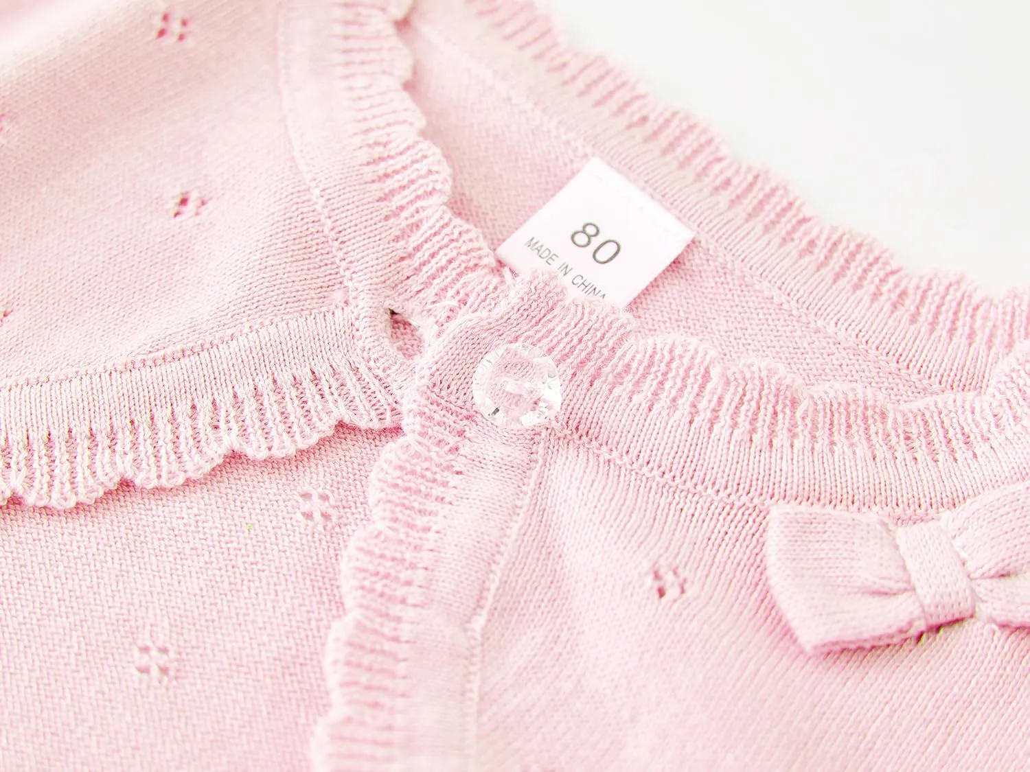 Toddler Girls Knit Cardigan Sweater Kids Bowknot Long Sleeve Dress Cover Up Size 12M-6T