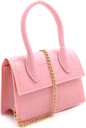 Trendeology Mini Top-Handle Retro Box Flap PU Leather Satchel Purse Crossbody