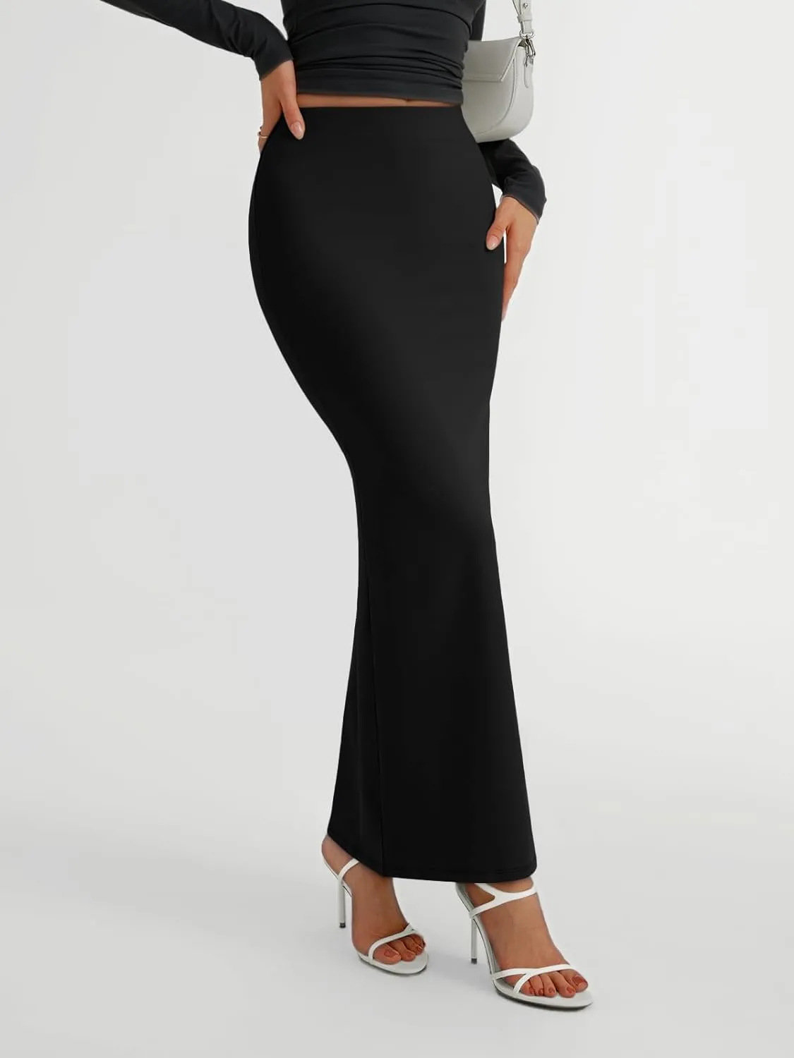 Trendy Queen Women Long Maxi Skirt Bodycon High Waist Slite Basic Pencil Skirts Elastic 2025 Dress