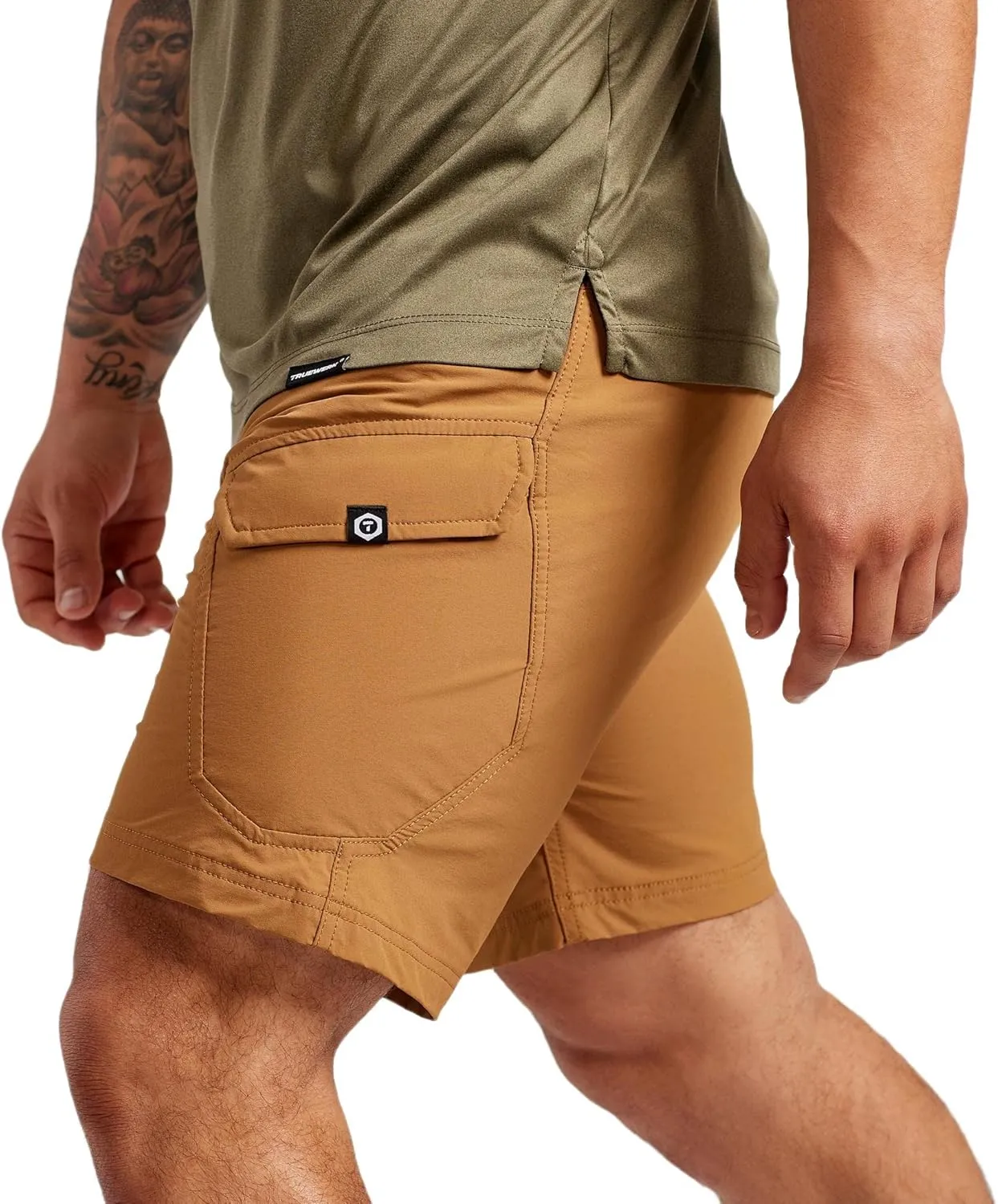 TRUEWERK Mens Work Shorts - T1 Werkshorts, Moisture Wicking, Multi-Pocket, Tactical Cargo Shorts with 4-Way Stretch