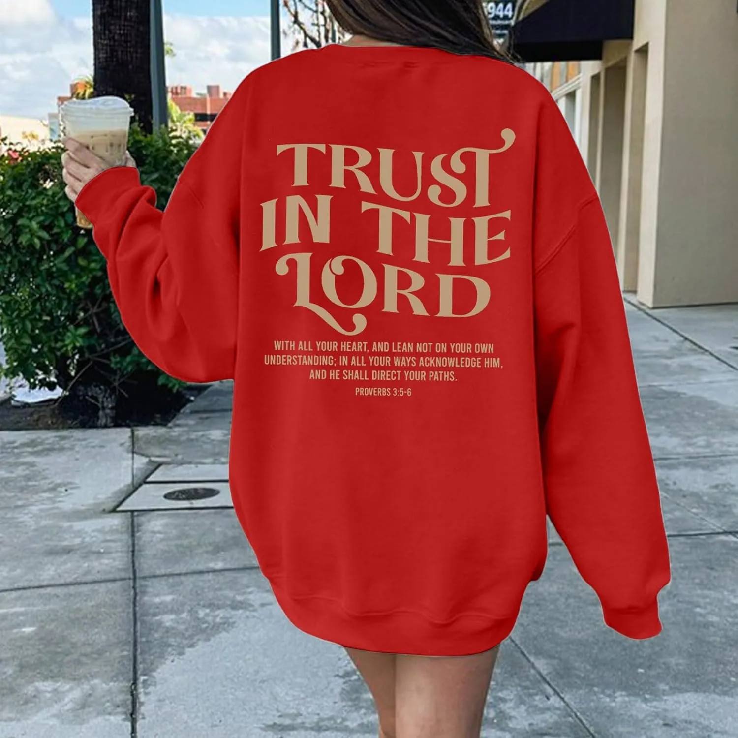 Trust in the Lord Christian Bible Verse Hoodies Jesus Saves Faith Sweatshirt Pullover Tops Harajuku Streetwear