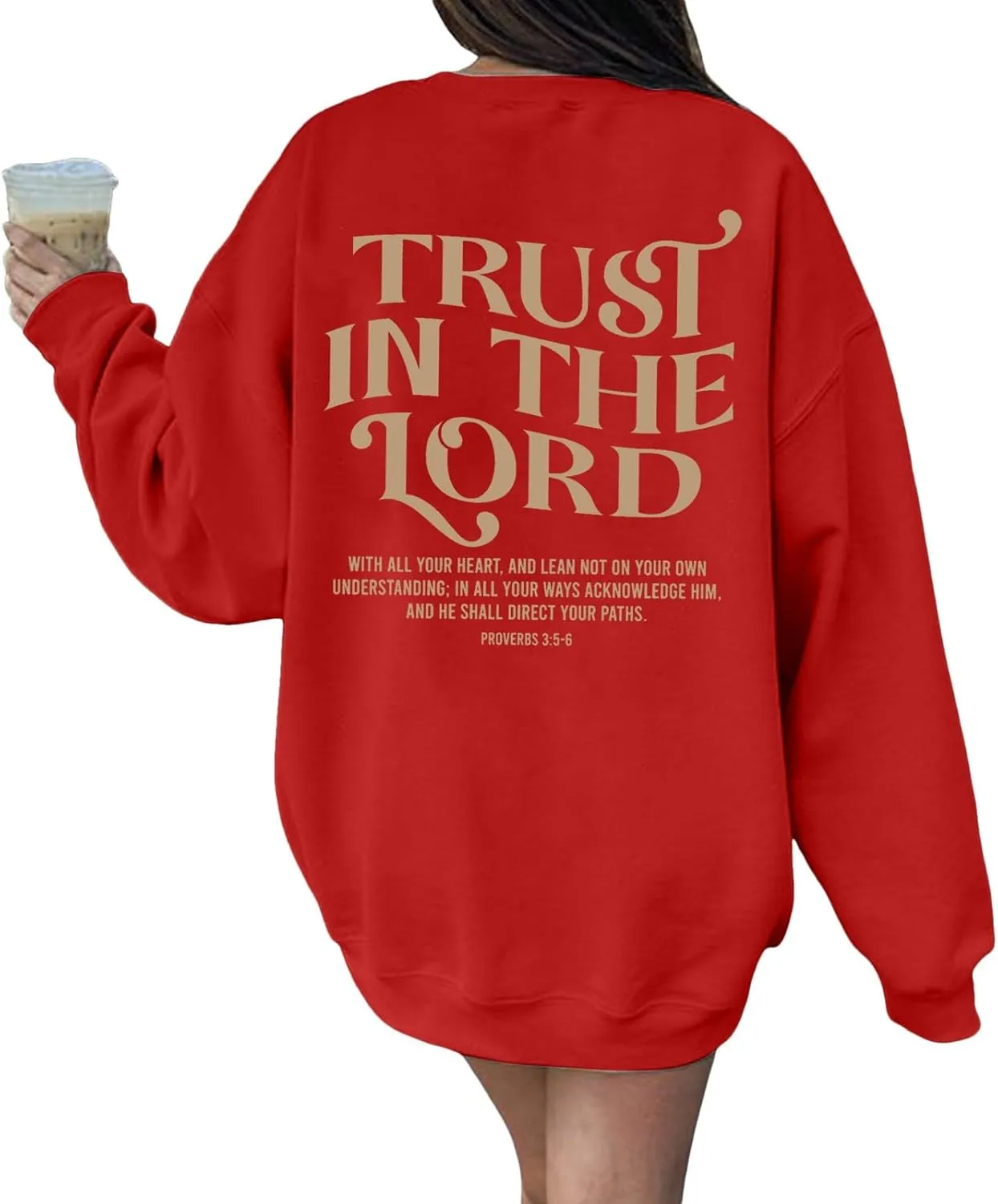 Trust in the Lord Christian Bible Verse Hoodies Jesus Saves Faith Sweatshirt Pullover Tops Harajuku Streetwear