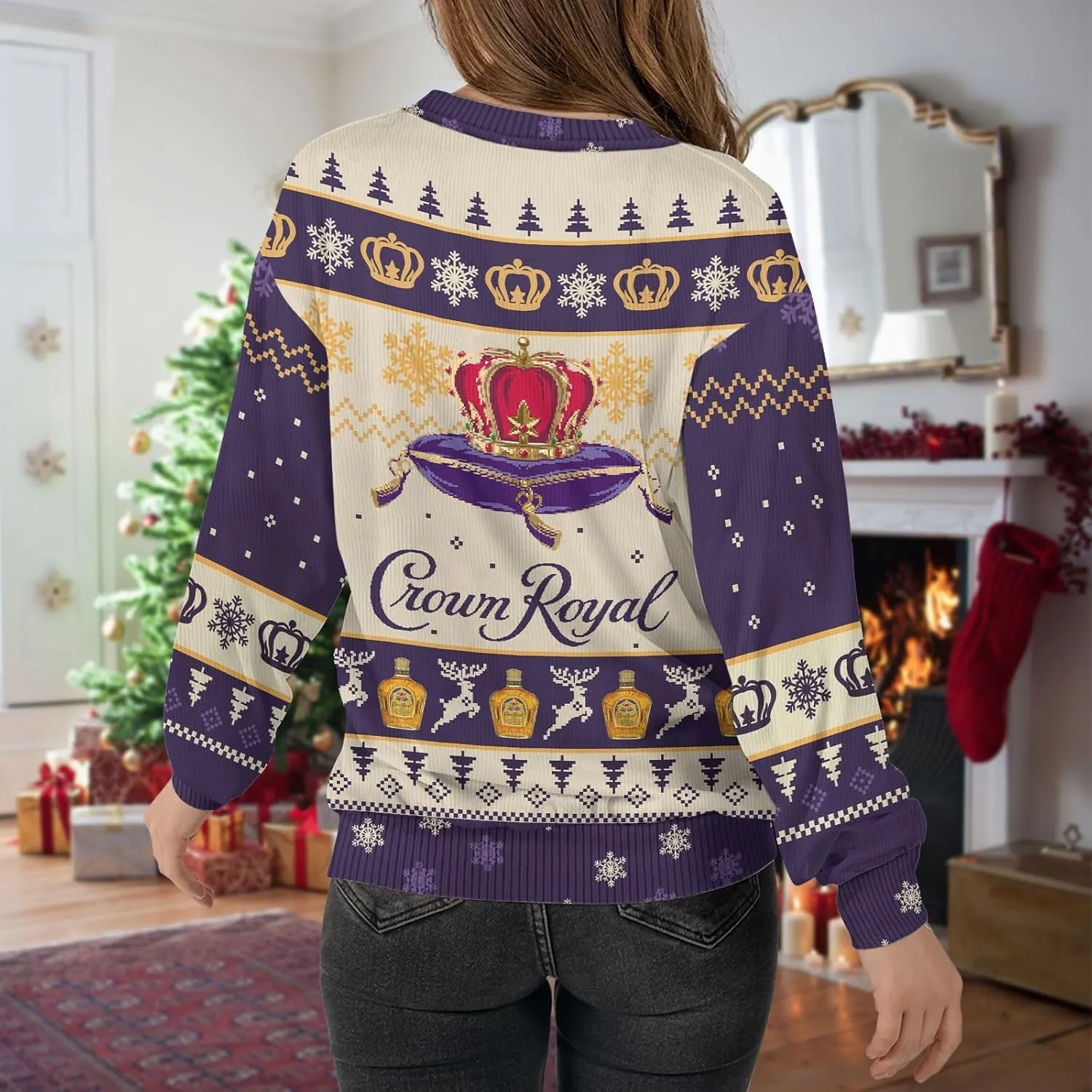 Ugly Christmas Sweater, Holiday Crewneck Cardigan for Women Men, Long Sleeve Knit Pullover Gifts for Christmas