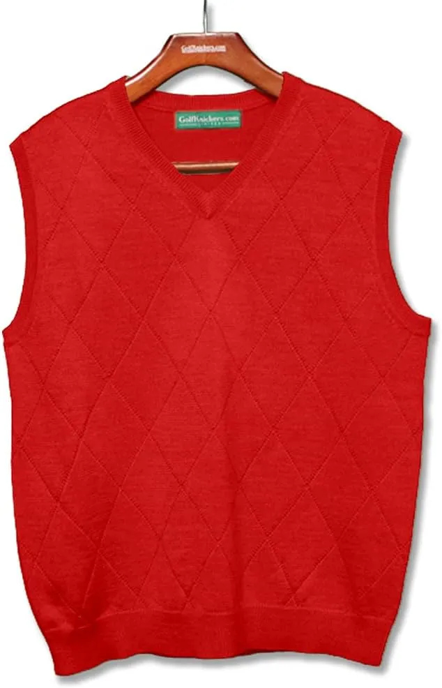 V Neck Solid Sweater Vest - Mens