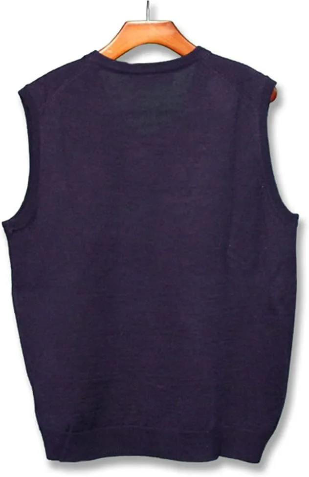 V Neck Solid Sweater Vest - Mens