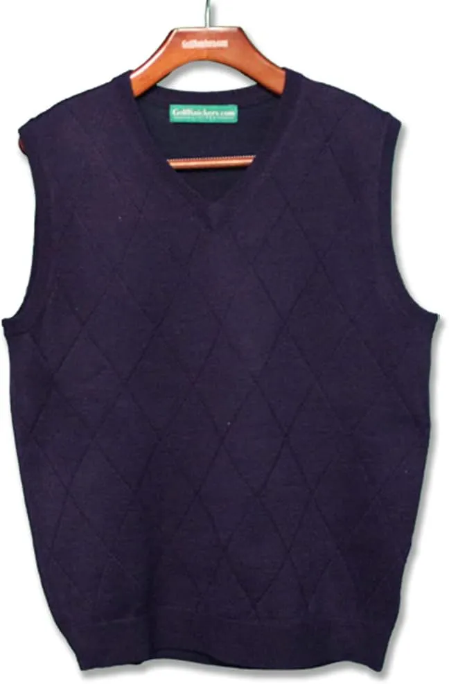 V Neck Solid Sweater Vest - Mens