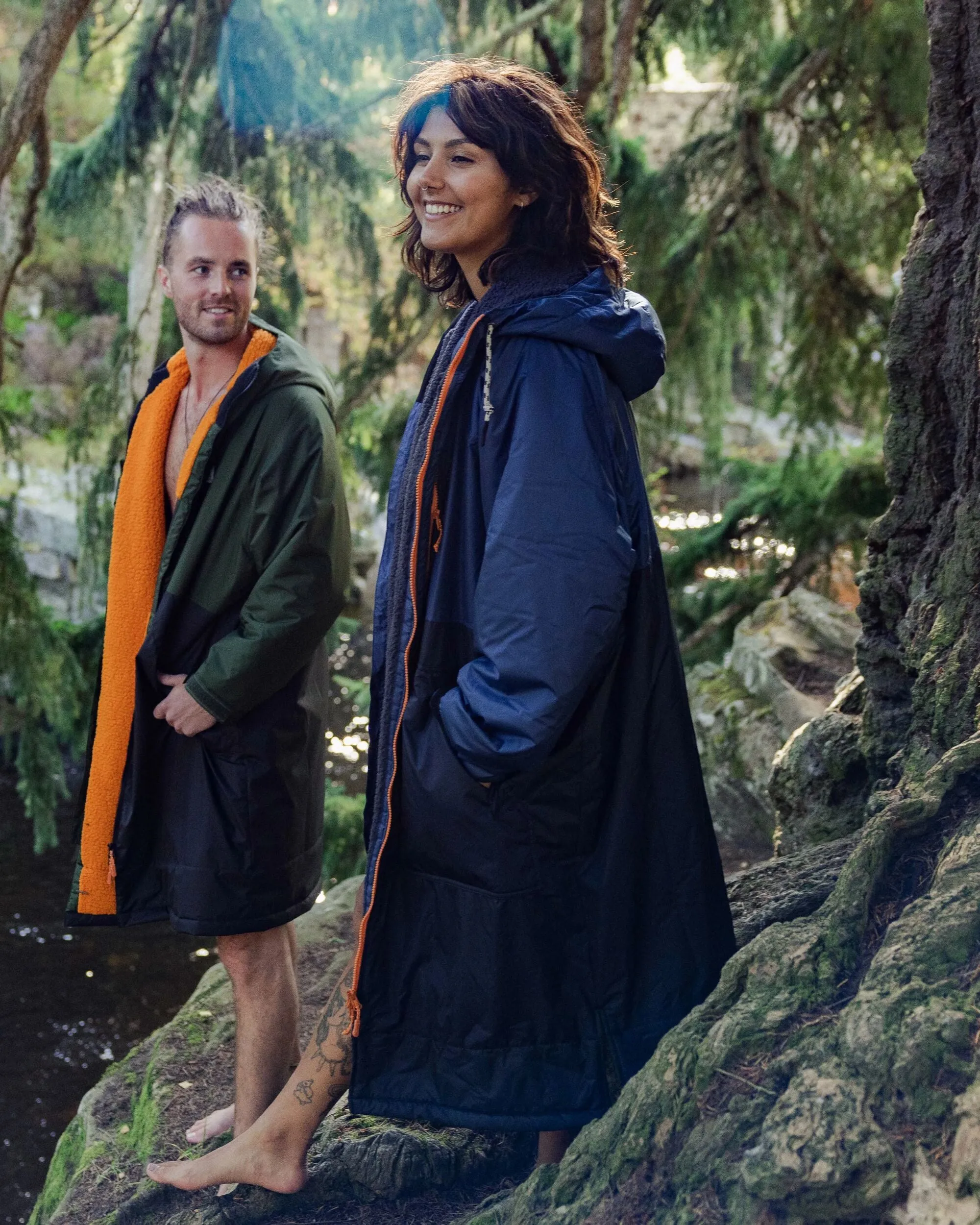 Waves Recycled Sherpa Lined Changing Robe - Dark Denim/ Deep Navy