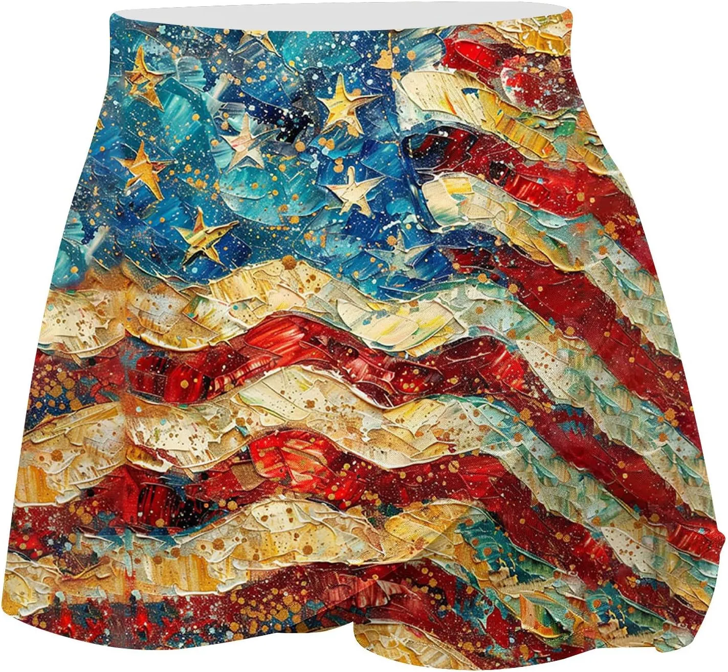 Women American Flag Skorts Yoga Patriotic Striped Active Skirts Beach Vacation Independence Day Golf Tennis Shorts
