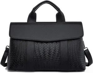 Women Elegant Top Handle Satchel Purse Handbag PU Leather Shoulder Bag Attache Case