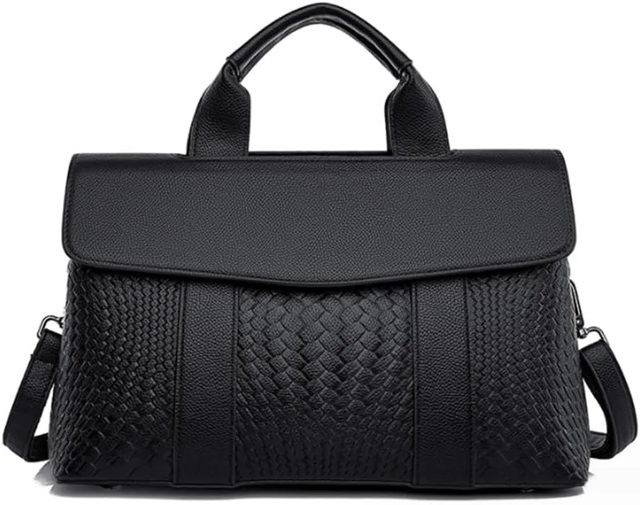 Women Elegant Top Handle Satchel Purse Handbag PU Leather Shoulder Bag Attache Case