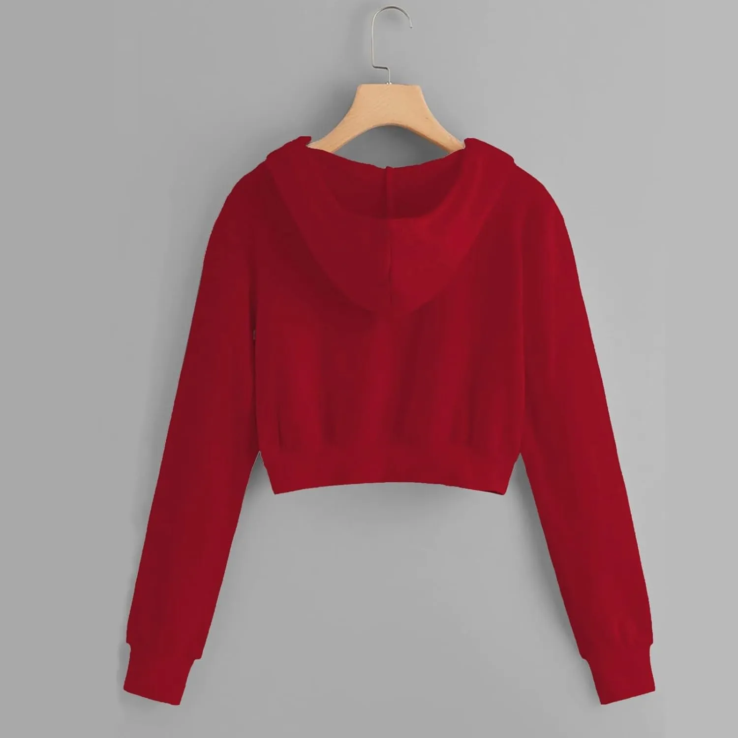 Women Full Zip Up Cropped Hoodies Cute Long Sleeve Sweatshirt Casual Pullover Tops Y2K Trendy Fashion Clothes 2024