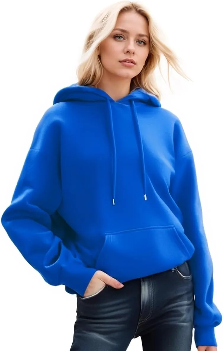 Women Hooded Sweatshirts Fashion Hoodies Long Sleeve Pockets Drawstring Pullover Sweater Tops